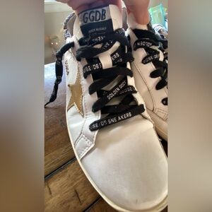 Golden Goose White Sneakers with Metallic Star